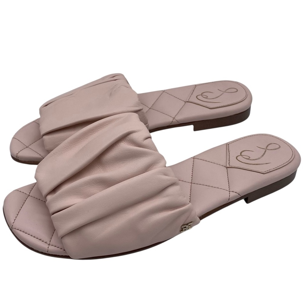 Sam Edelman Womens Shoes Briar Slide Sandals 8.5 Pink Leather Flat Casual Chic